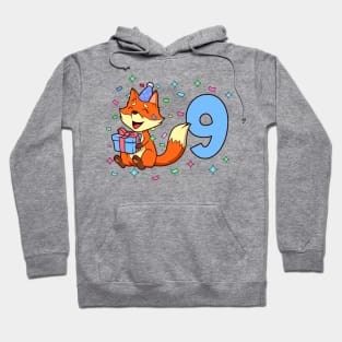 I am 9 with fox - boy birthday 9 years old Hoodie